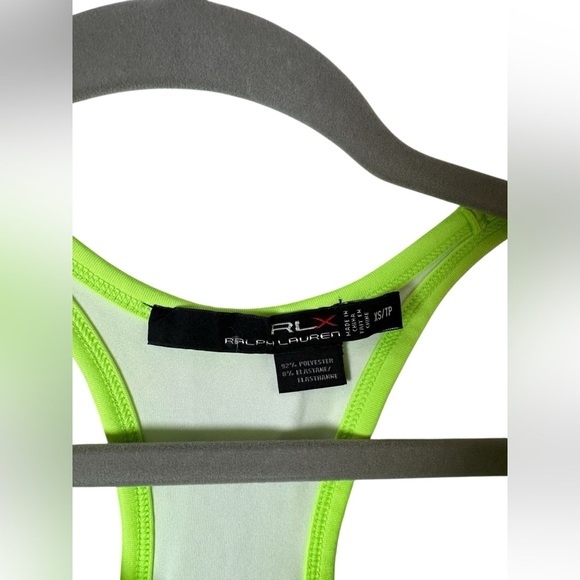 RLX Ralph Lauren Neon Green Racerback Tank Top Size XS - Picture 3 of 5
